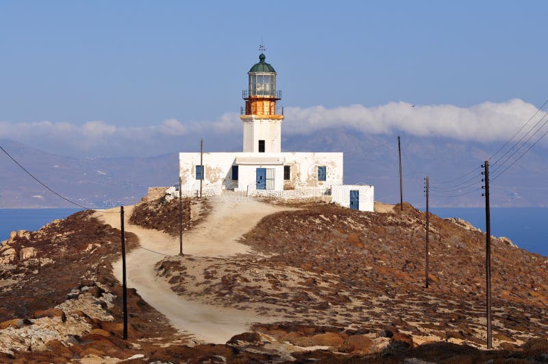 Lighthouse on Mykonos island in Greece