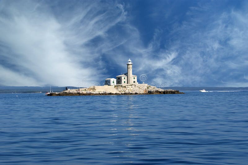 Lighthouse in the sea