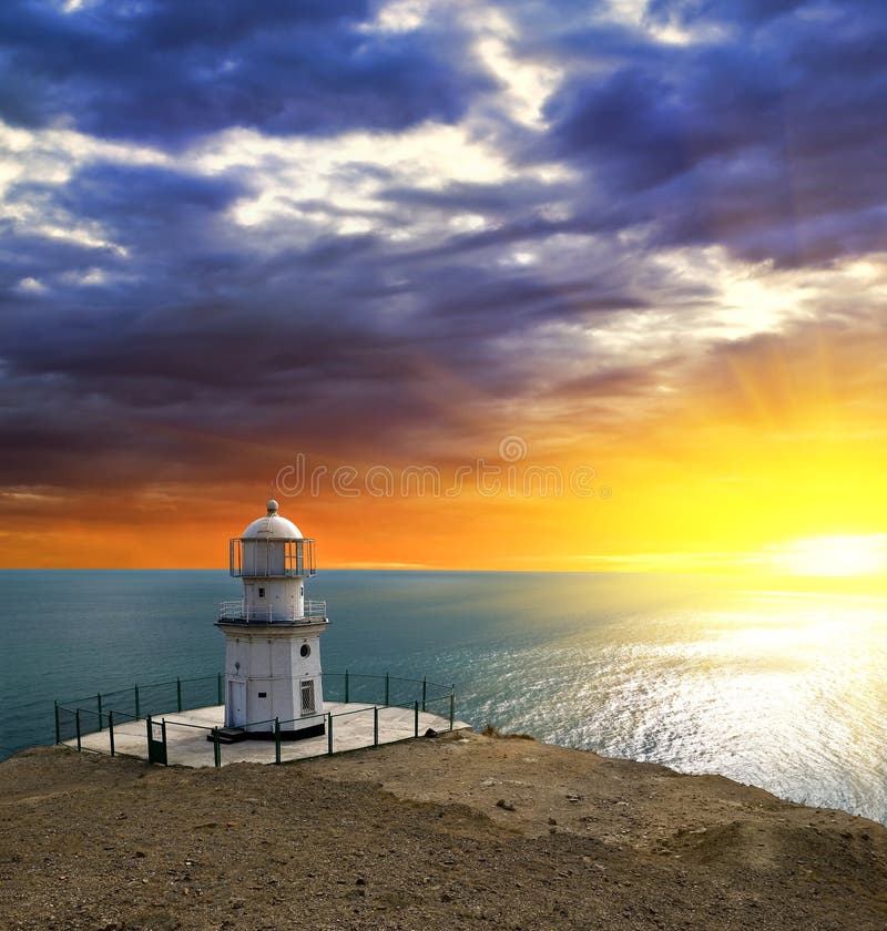 Lighthouse on a sea coast