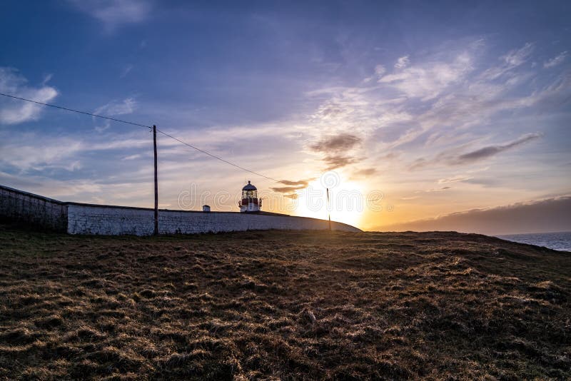 Lighthouse at St. John`s Point, County Donegal, Ireland Stock Photo