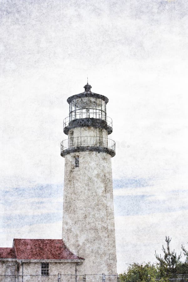 Lighthouse in Truro MA stock image. Image of house, tower 49029685