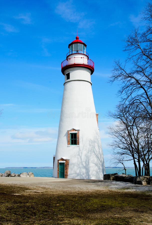 Coastal Lighthouse, Blue Sky