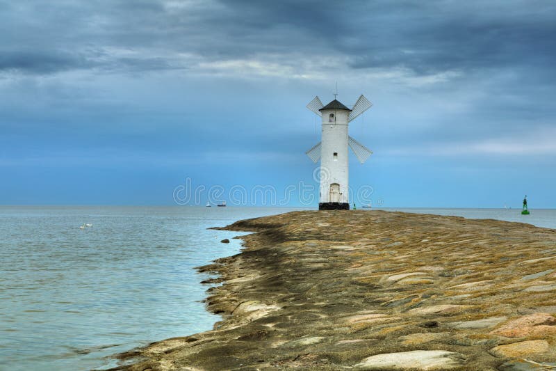 Lighthouse windmill Stawa Mlyny in Swinoujscie