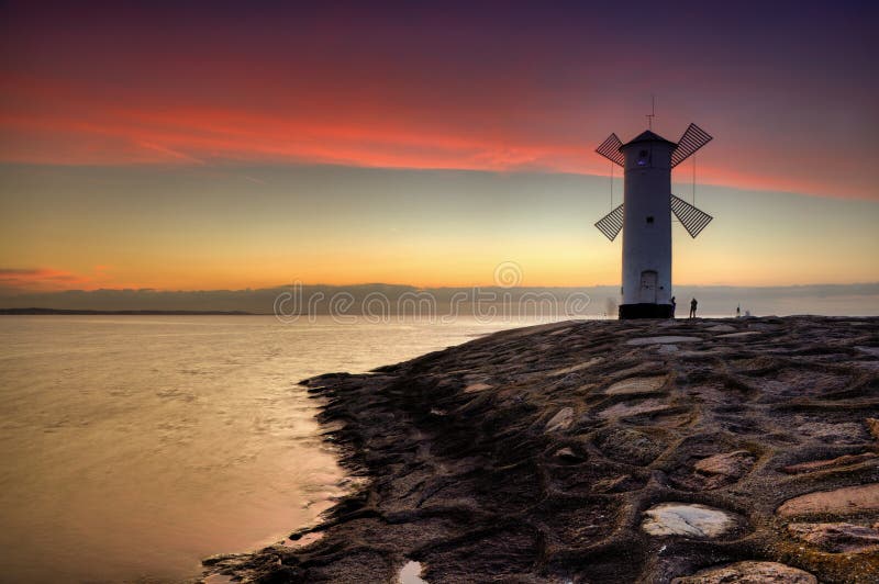 Lighthouse windmill Stawa Mlyny in Swinoujscie