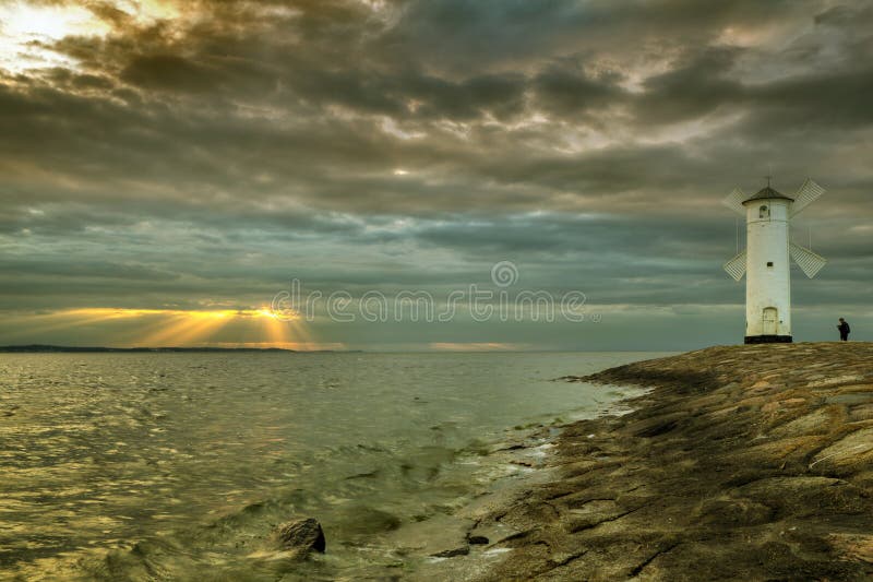 Lighthouse windmill Stawa Mlyny in Swinoujscie