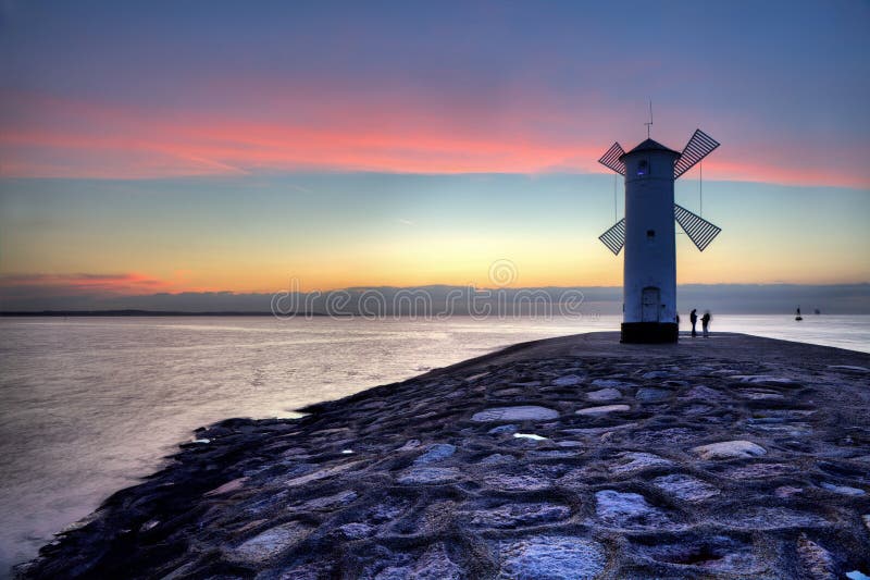 Lighthouse windmill Stawa Mlyny in Swinoujscie