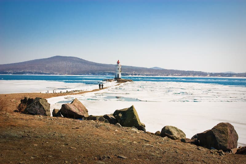 Lighthouse in winter