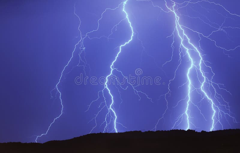 Lighting in the blue sky stock photo. Image of water 25967800