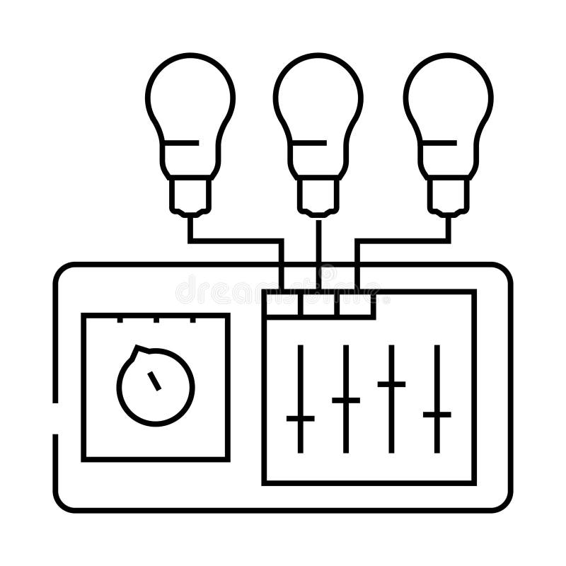Lighting controls efficient line icon vector illustration royalty free illustration