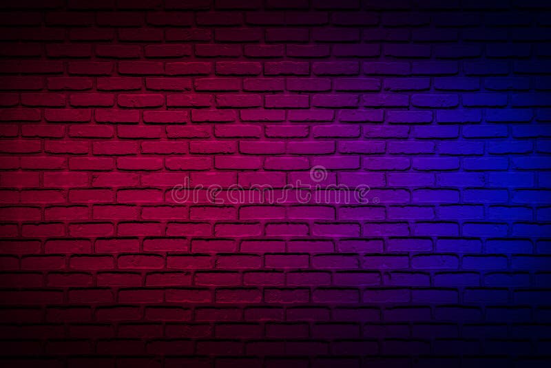 Lighting Effect Neon Light on Brick Wall Texture for Background Stock Image  - Image of glow, vintage: 195433343