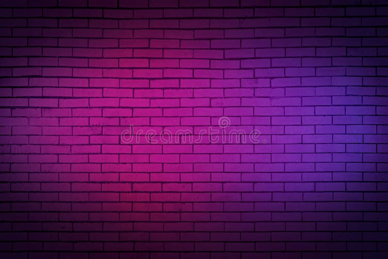 Lighting Effect Neon Light on Brick Wall Texture for Background Stock Photo  - Image of light, club: 196232530