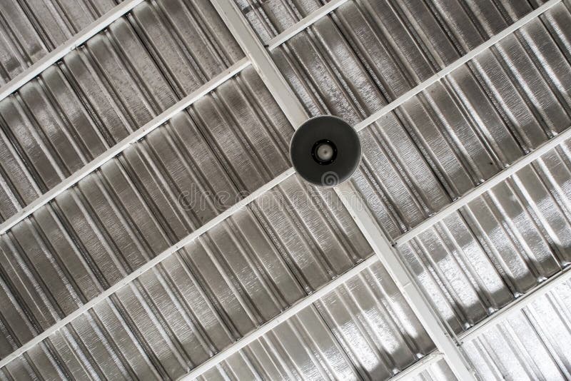 Lighting Lamp Under Metal Sheet Roof Stock Photo Image of lighting