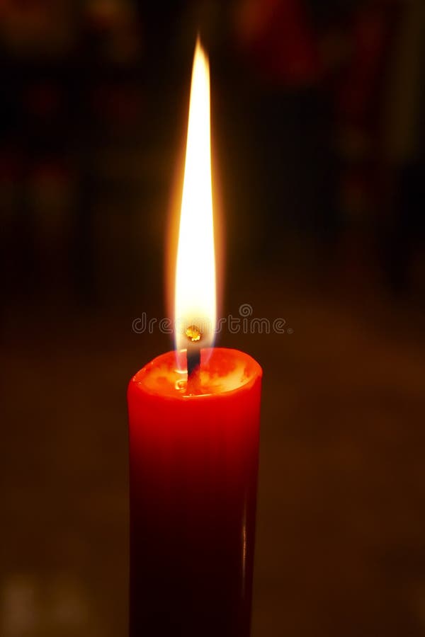 Lighting red candle 1