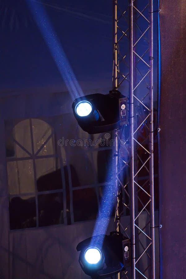 Lighting Spotlights on the Stage of the Theater Stock Photo Image of