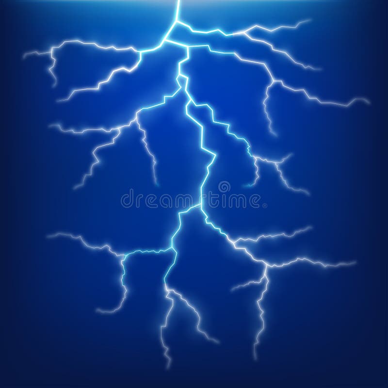 Lighting and Thunder on Blue Sky Stock Vector - Illustration of storm,  drawing: 100886020