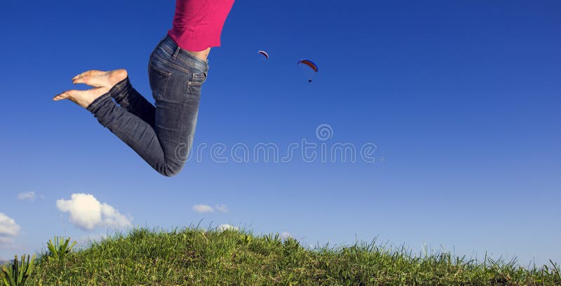 Lightness Woman Jumping