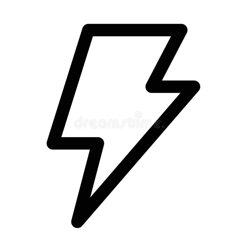 Design cu pictogramă pentru fulger într-un stil plin și conturat stock illustration