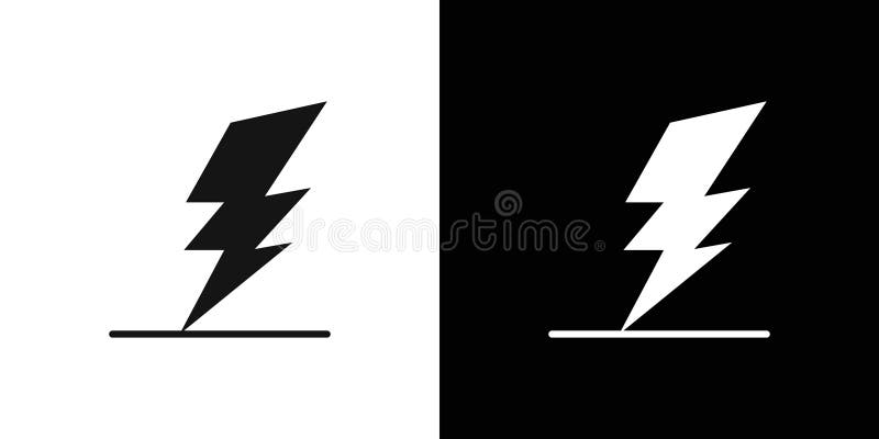 Set de linii vectoriale plate pentru pictogramă fulger royalty free illustration