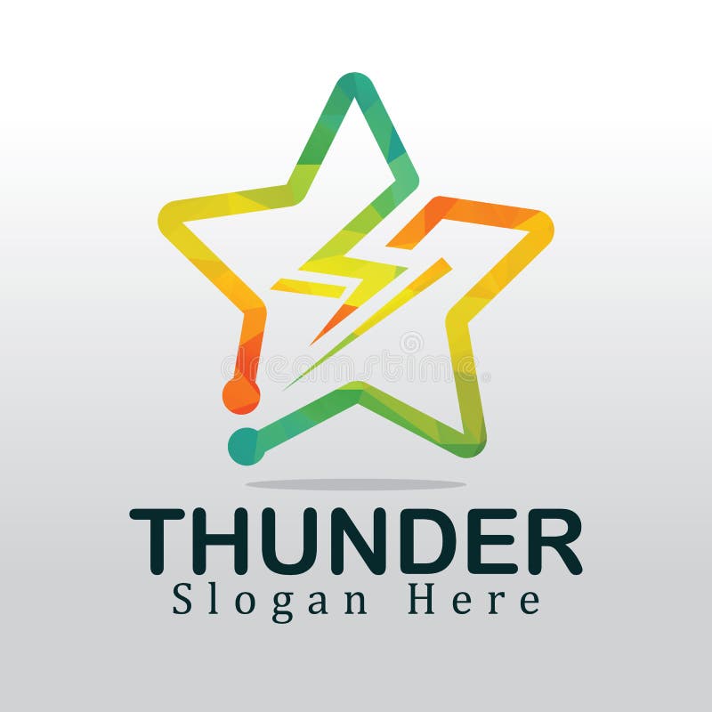 Lightning Bolt Logo Concept. Stock Vector Illustration of energy