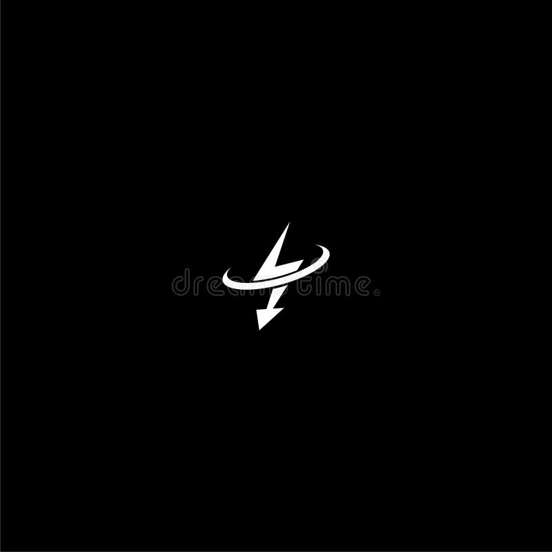 Lightning Bolt Logo Icon Isolated on Dark Background Stock Vector