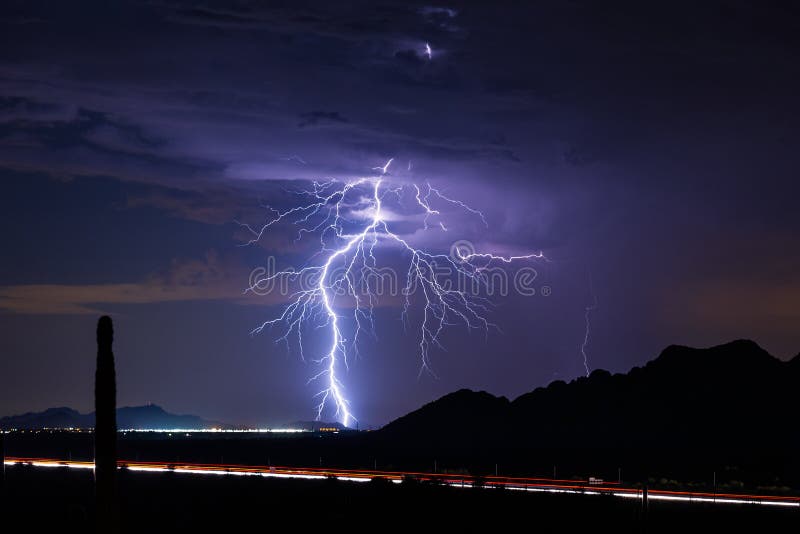 Lightning bolt from a thunderstorm