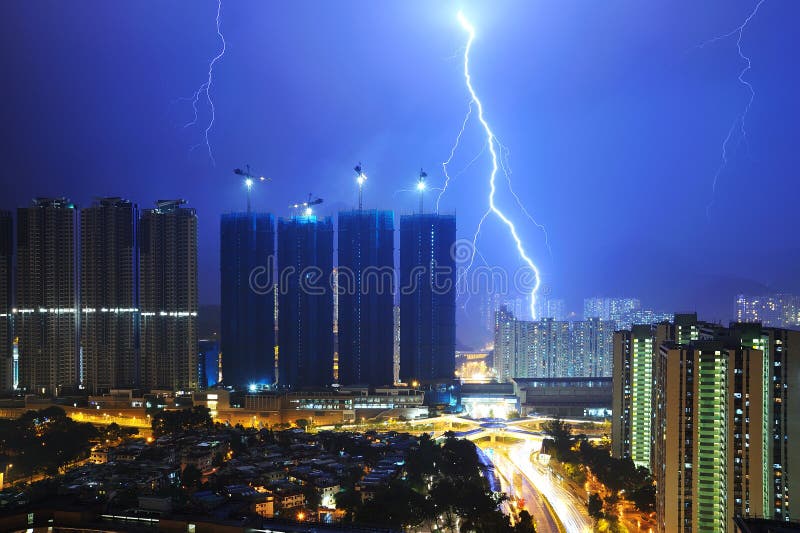 Lightning of city