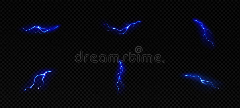 Lightning effect blue small thunderstorm strikes royalty free illustration
