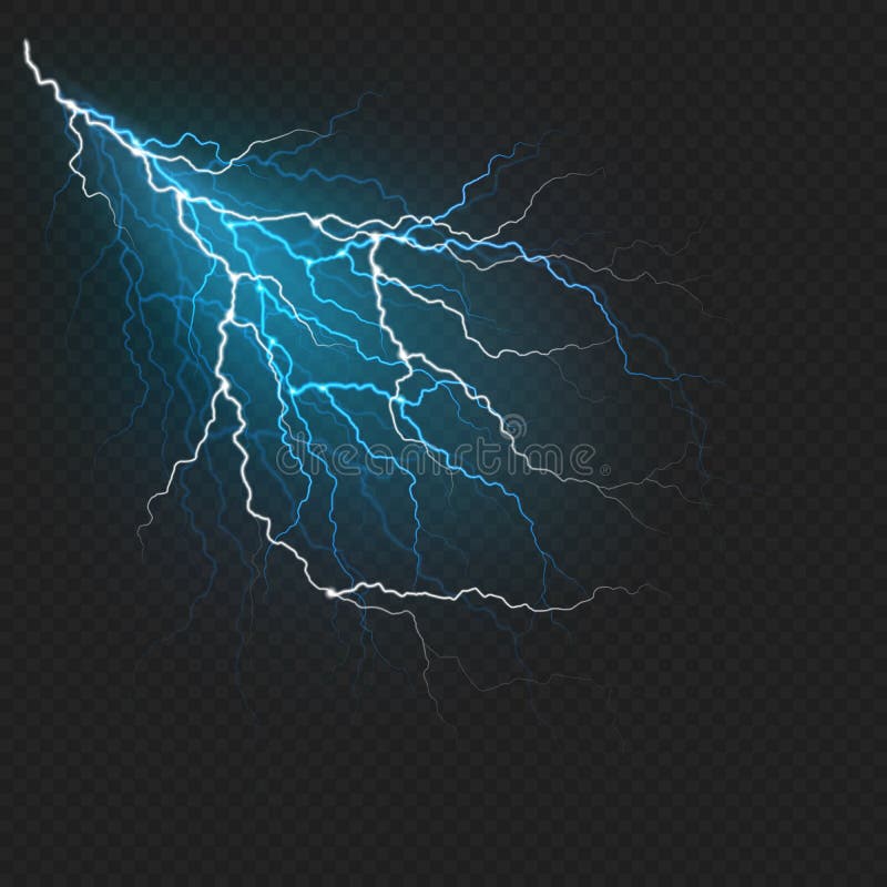 Lightning Flash Light Realistic Effect. EPS 10 Stock Vector