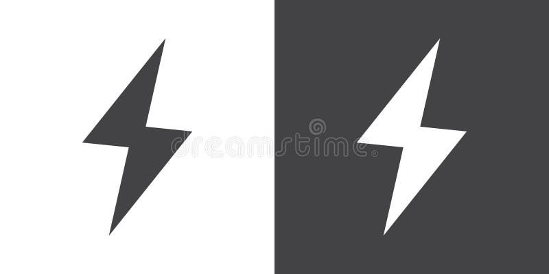 Set de ilustrații linie subțire pentru pictograma fulger stock illustration