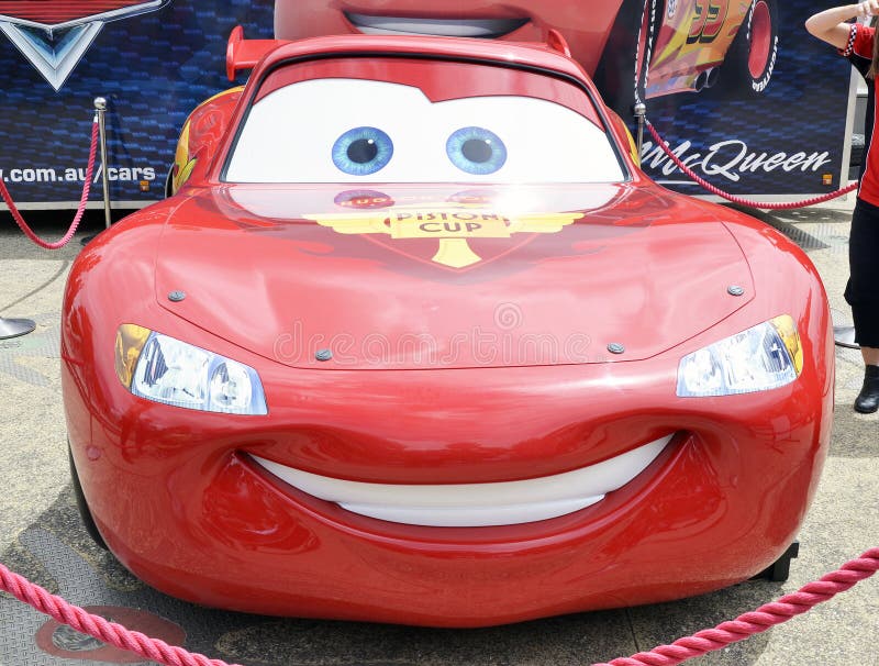 Detail of the Real Car from the Movie Cars, Lightning McQueen in Red Color  on the Race Track Editorial Photography - Image of michigan, lightning:  267624612