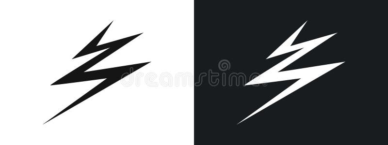 Grafica liniară a indicatorului de încărcare cu fulger setează vectorul în negru stock illustration