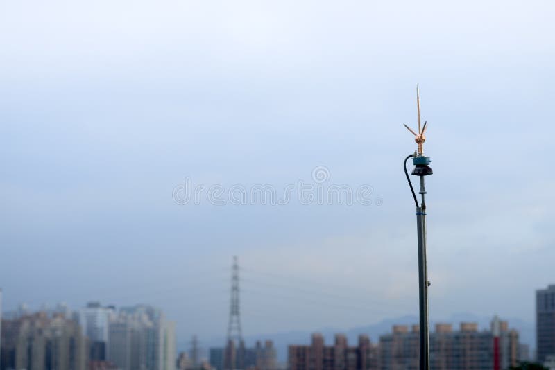 Lightning rod( lightning arrester) against blue sky royalty free stock images