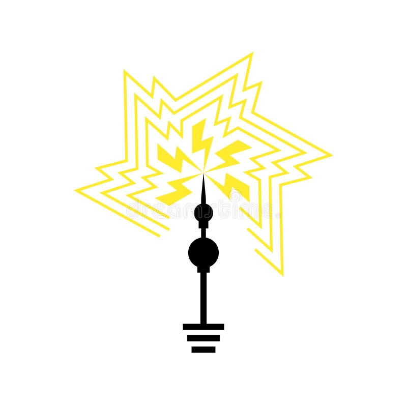 Lightning rod sign isolated. Vector illustration royalty free illustration