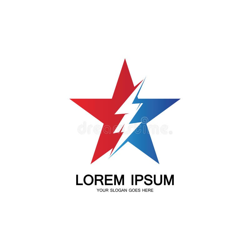 Lightning Star,Energy Star Logo Vector Icon Design Template Stock
