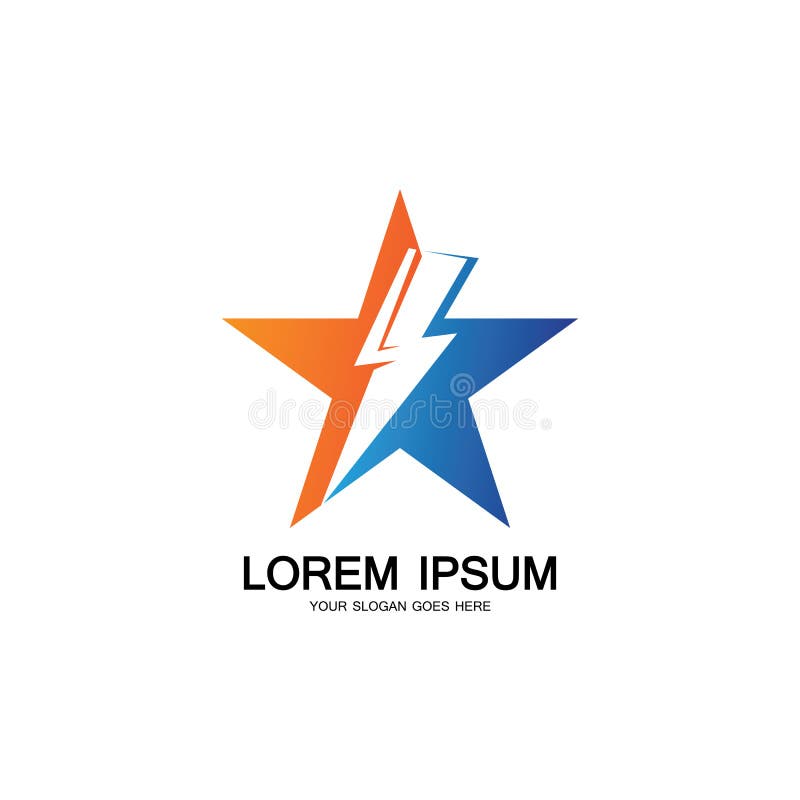 Lightning Star,Energy Star Logo Vector Icon Design Template Stock