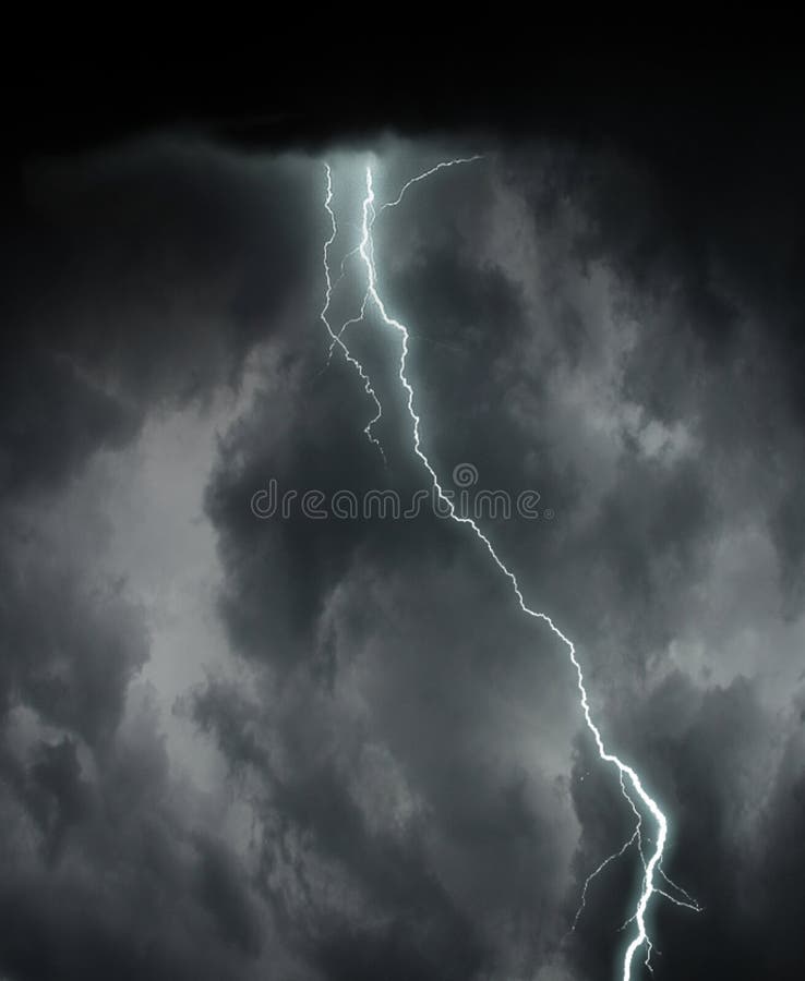 Lightning strikes are fierce and scary in hurricanes royalty free stock images