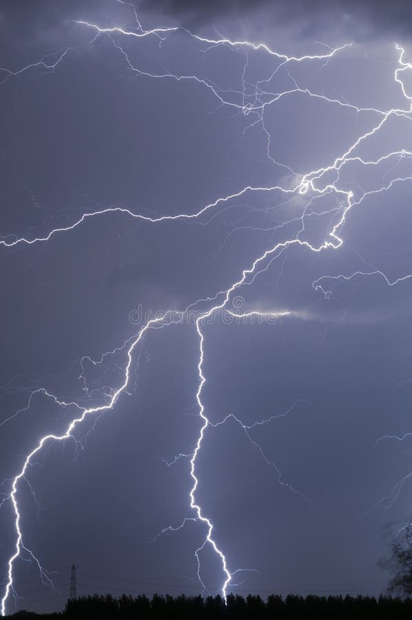 Lightning zigzags stock images