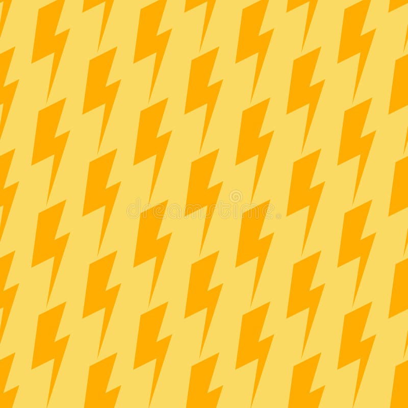 Lightnings vector seamless orange and yellow pattern vector illustration