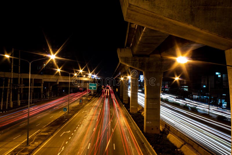 Lights Blurred Lights of Cars on the Road. Stock Photo - Image of ...