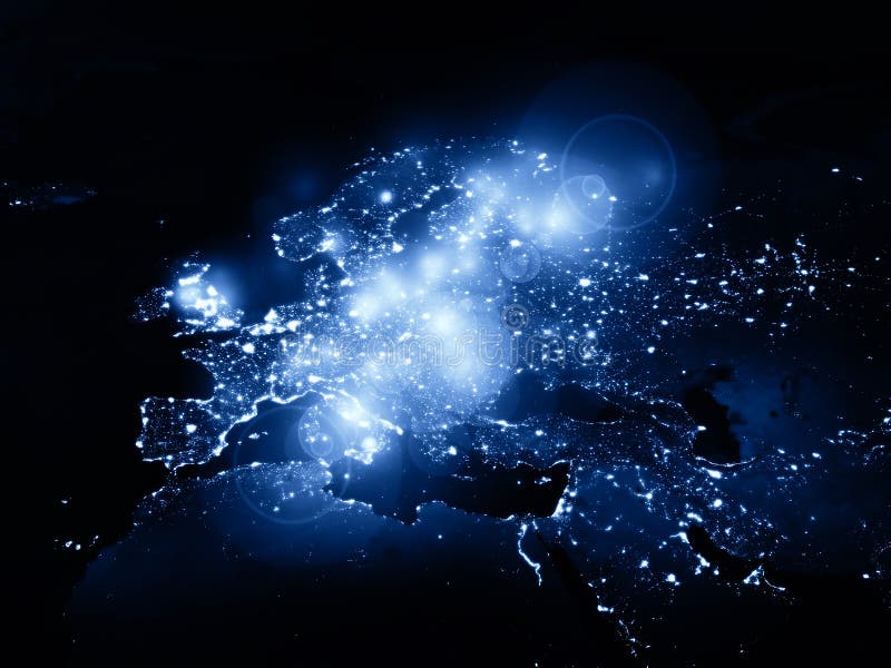 Lights of Europe stock illustration. Illustration of black 24286024