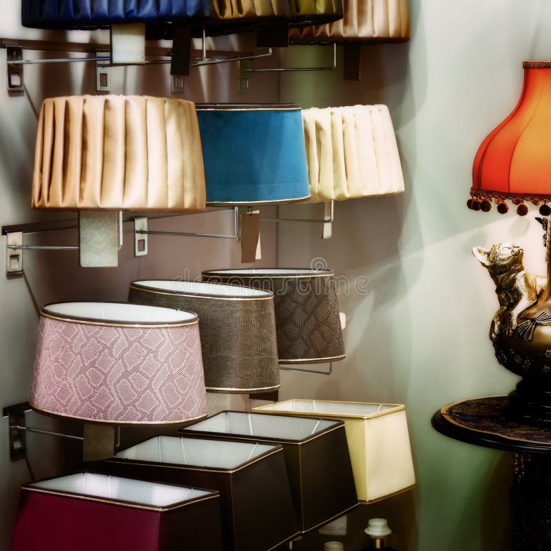 Lights with Lampshade in Antique Store Stock Photo Image of shopping