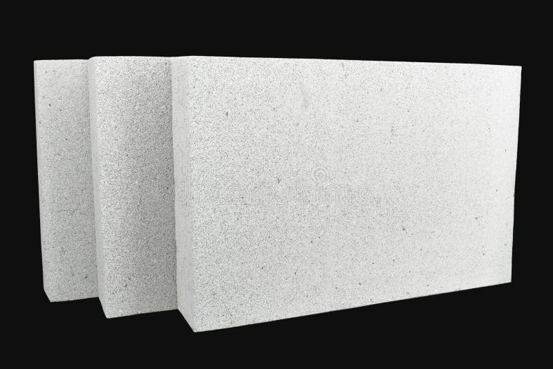 Lightweight Foamed Gypsum Block Isolated on Black Stock Image Image