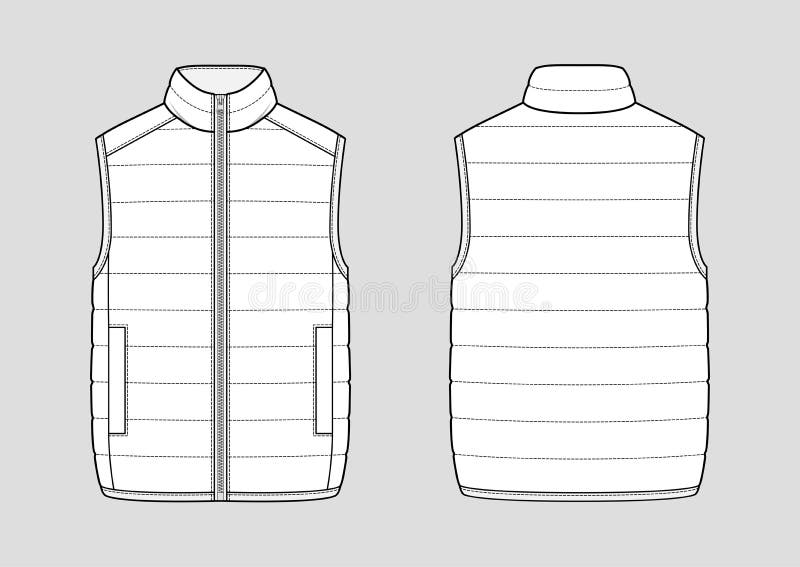 Lightweight puffer gilet stock vector. Illustration of mockup - 229827936