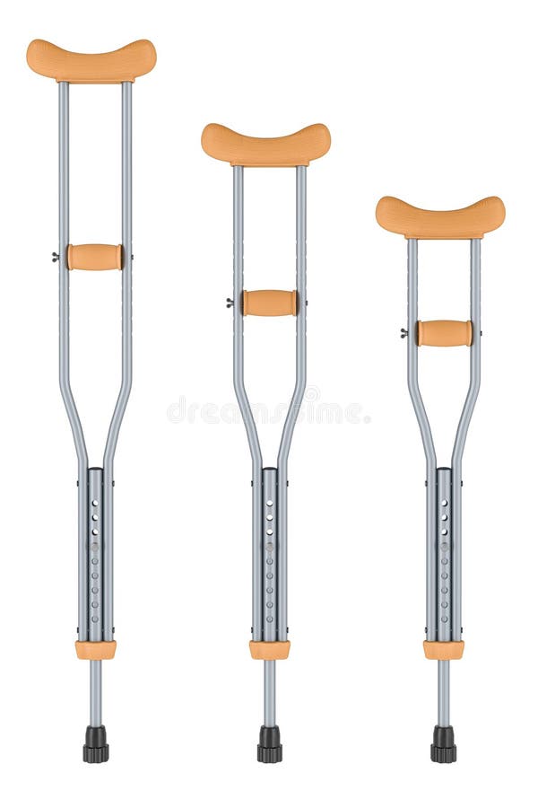Lightweight Underarm Crutches with Height Adjustment, Different Size