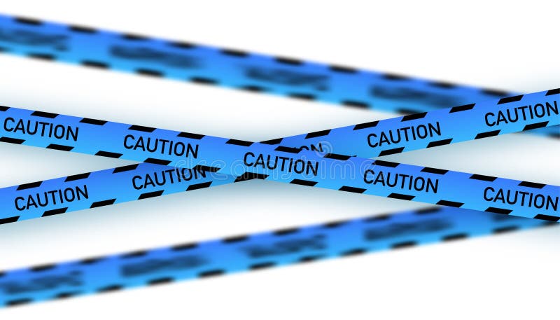Ligne bleue. ruban jaune de la scène de crime. bande de danger. illustration du stock vectoriel. illustration de vecteur