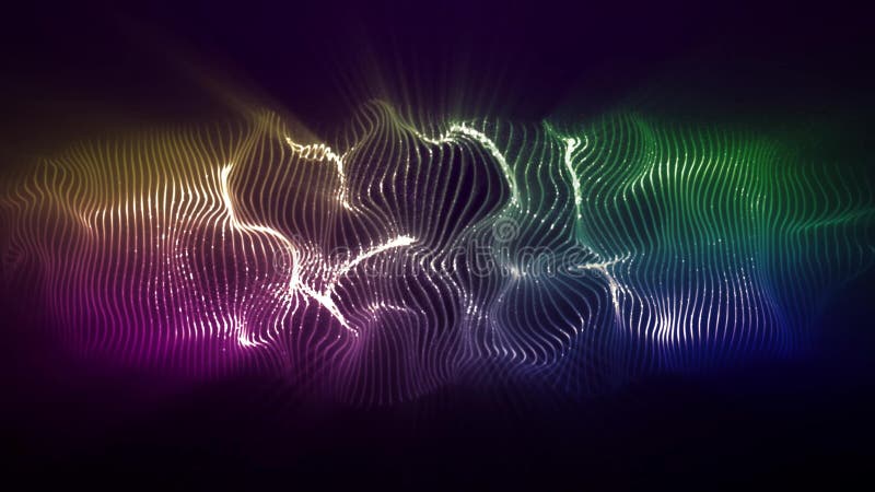 Ligne colorée abstraite vague de forme et battement numérique de courbe et déplacement un cycle de boucle de modèle de rythme rep illustration de vecteur