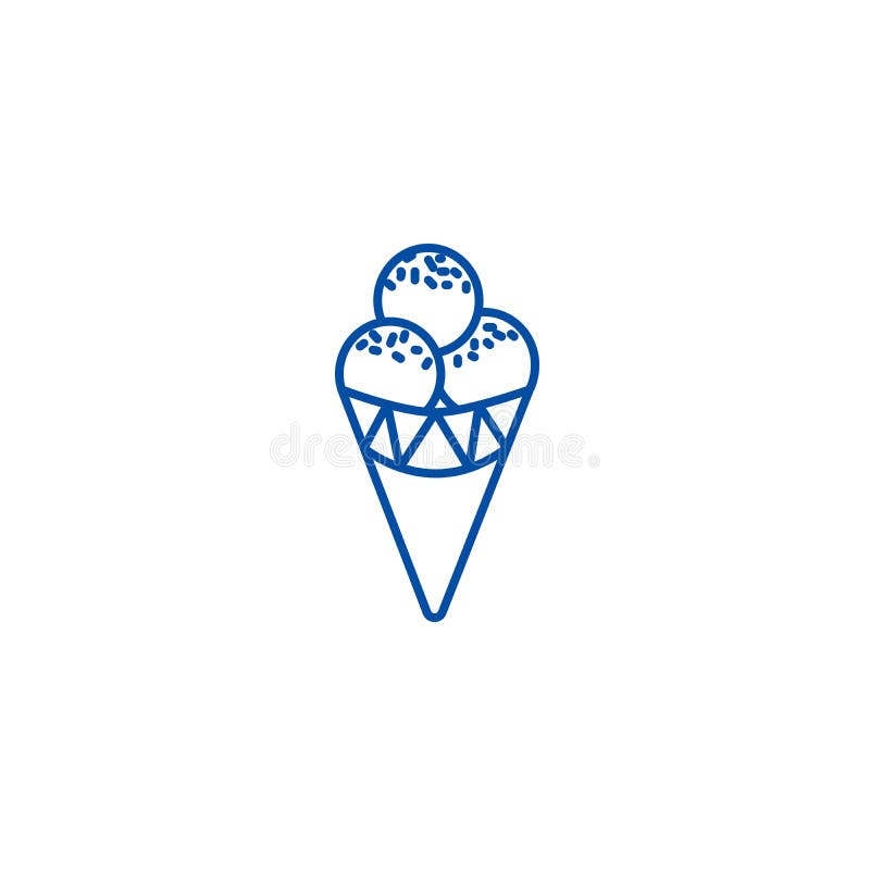 Ligne concept de cornet de crème glacée d'icône Symbole plat de vecteur de cornet de crème glacée, signe, illustration d'ensemble illustration libre de droits Ligne concept de cornet de crème glacée d'icône Symbole plat de vecteur de cornet de crème glacée, signe, illustration d'ensemble illustration libre de droits