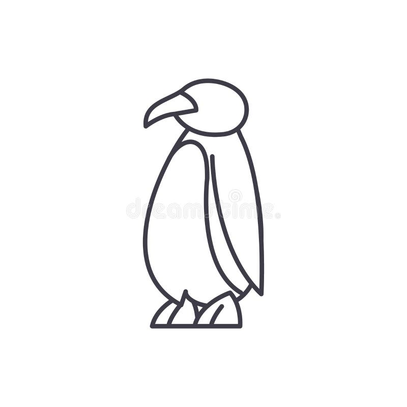 Ligne concept de pingouin de bande dessinée d'icône Illustration linéaire de vecteur de pingouin de bande dessinée, symbole, sign illustration stock Ligne concept de pingouin de bande dessinée d'icône Illustration linéaire de vecteur de pingouin de bande dessinée, symbole, sign illustration stock