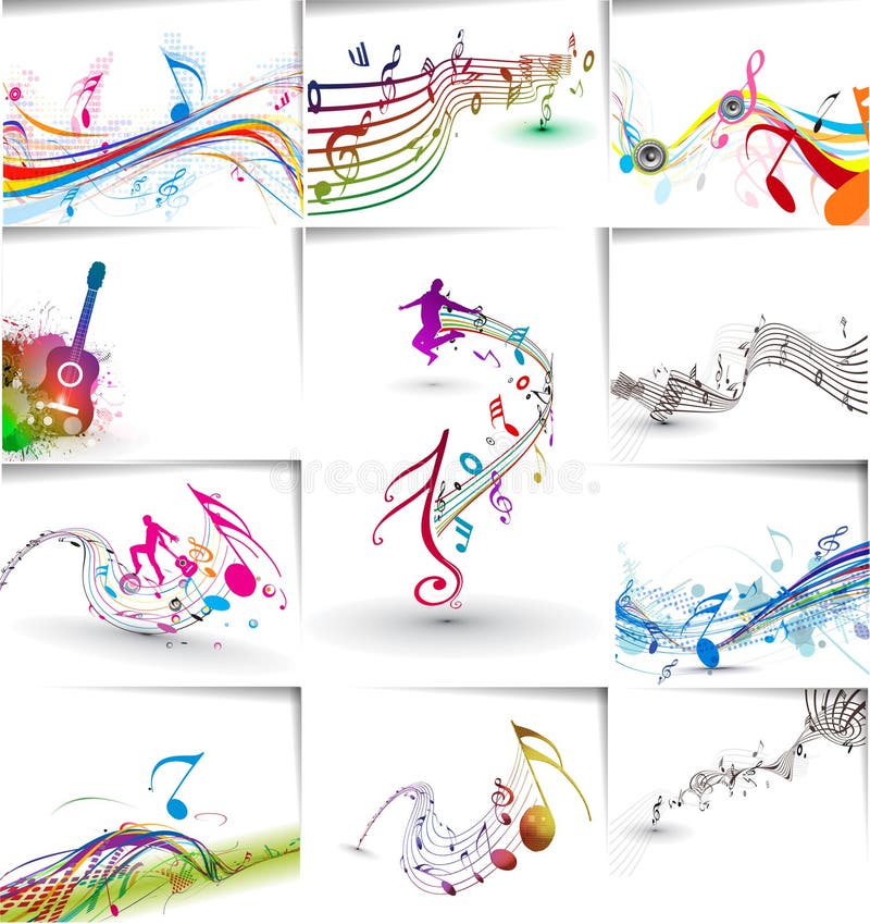 Motif de notes de musique en ligne ondulée illustration stock