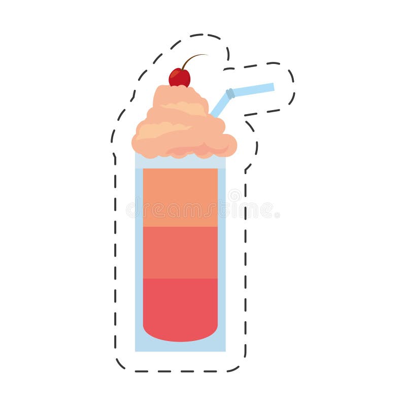 ligne de coupe rouge de crème de beauté de smoothie de fruit illustration de vecteur ligne de coupe rouge de crème de beauté de smoothie de fruit illustration de vecteur